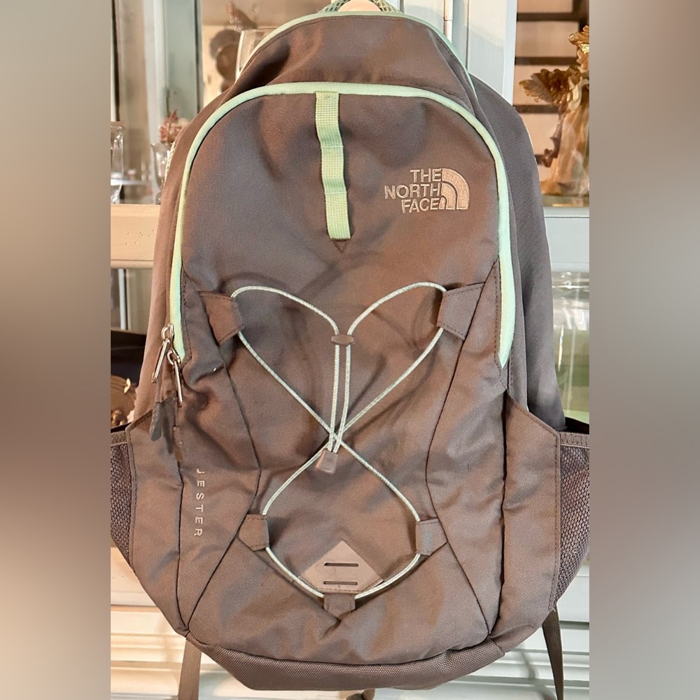The North Face Jester Backpack - Grey with Mint Teal Accents